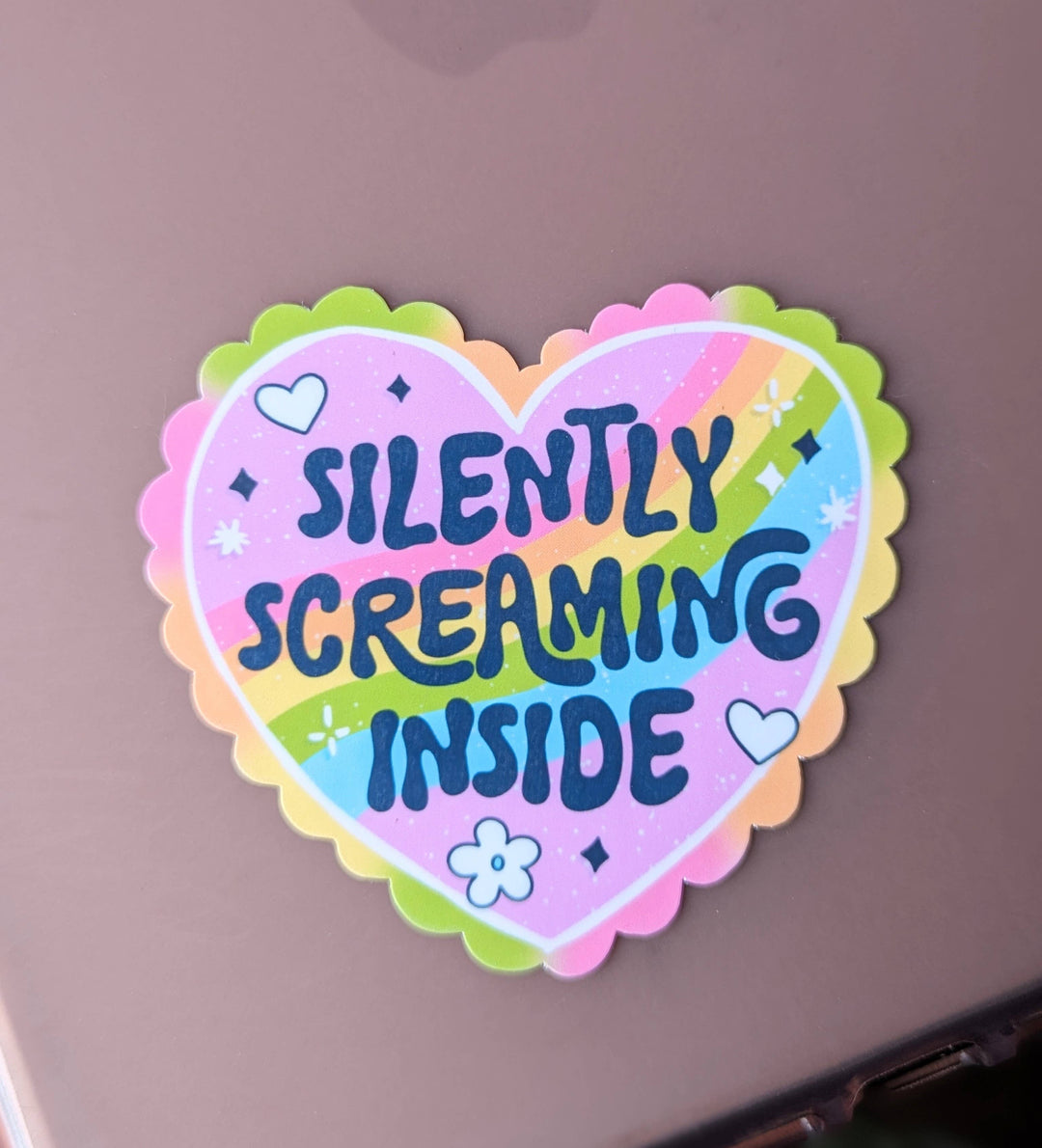 Silently Screaming Inside Vinyl Sticker