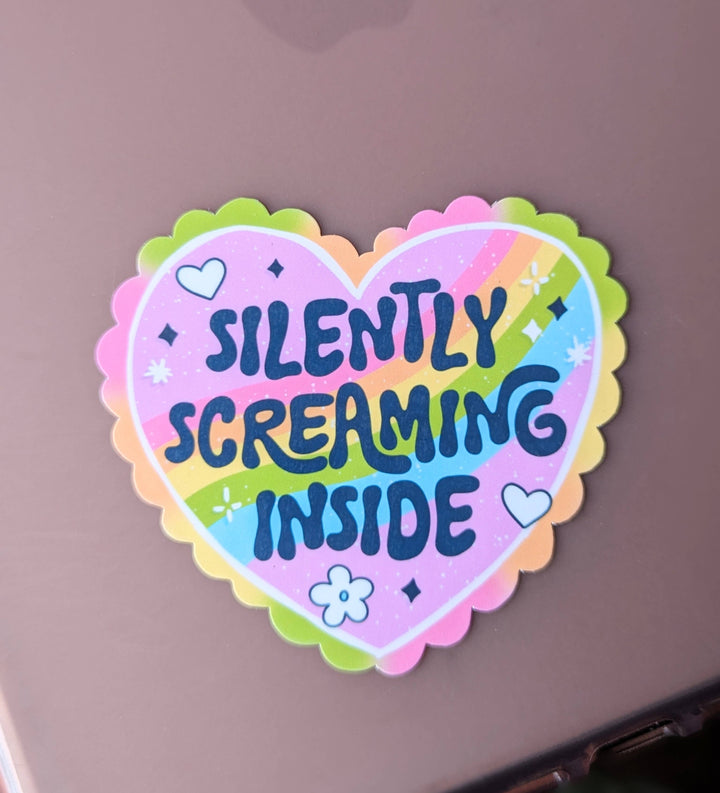 Silently Screaming Inside Vinyl Sticker