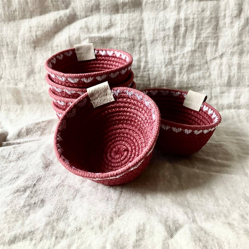 Mini Maroon Jewelry Rope Dish
