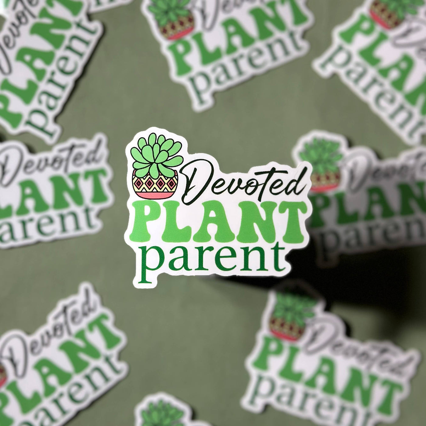 Devoted plant parent vinyl stickers