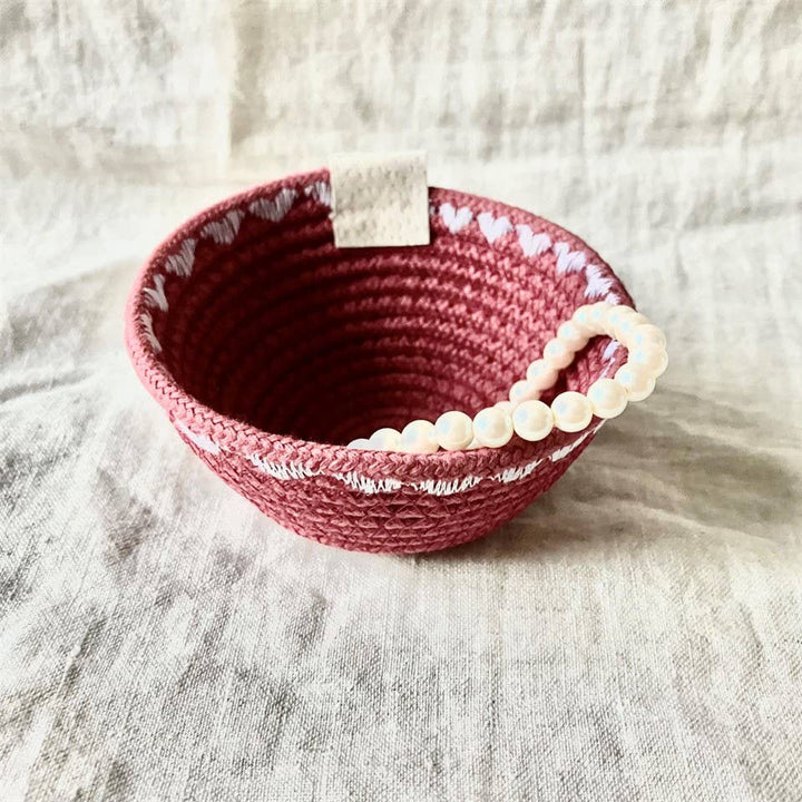 Mini Maroon Jewelry Rope Dish