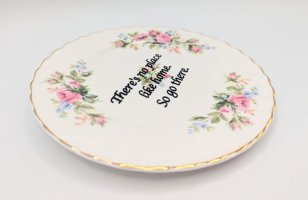 There's no place like home.  So go there.  - altered vintage plate - 4