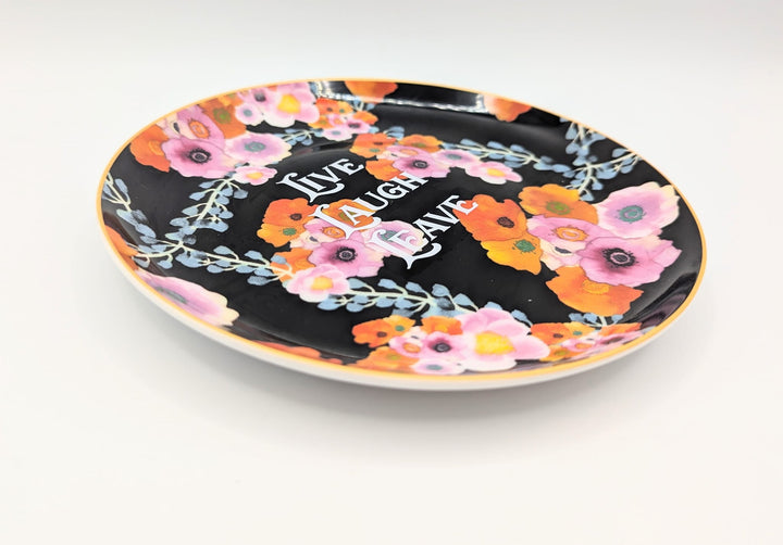 Live  Laugh   Leave  - altered vintage plate - 4