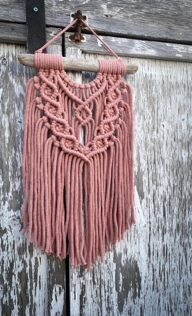 Blush Pink Macrame Wall Hanging - 1