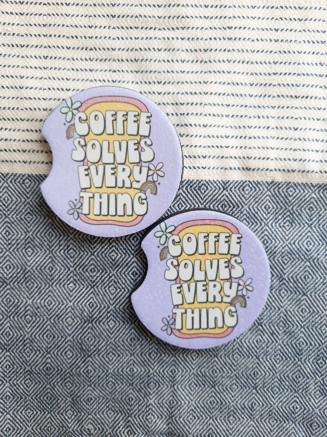Coffee Solves Everything Car Coaster - 1