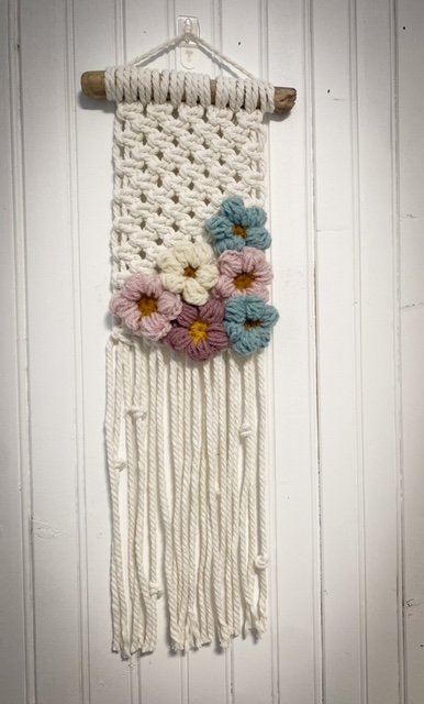 Puff Flower Macrame Wall Hanging - 1