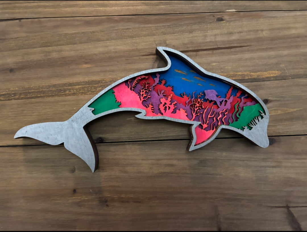 Dolphin 3D wallart - 1