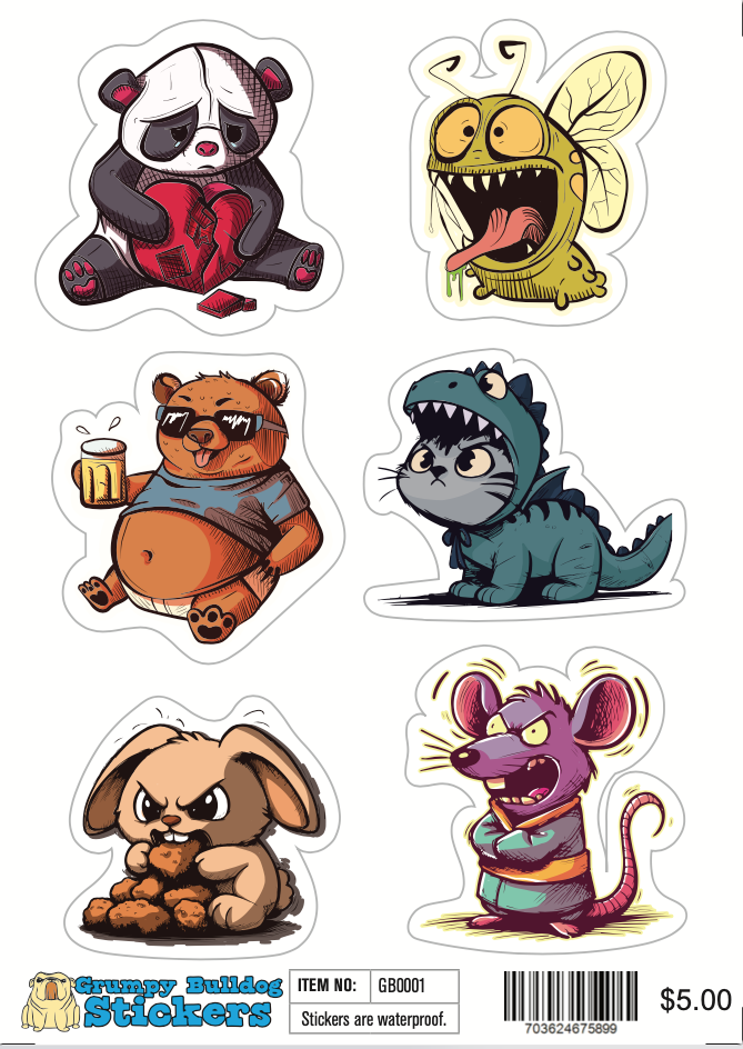 Animal Illustration Sticker Set - 1