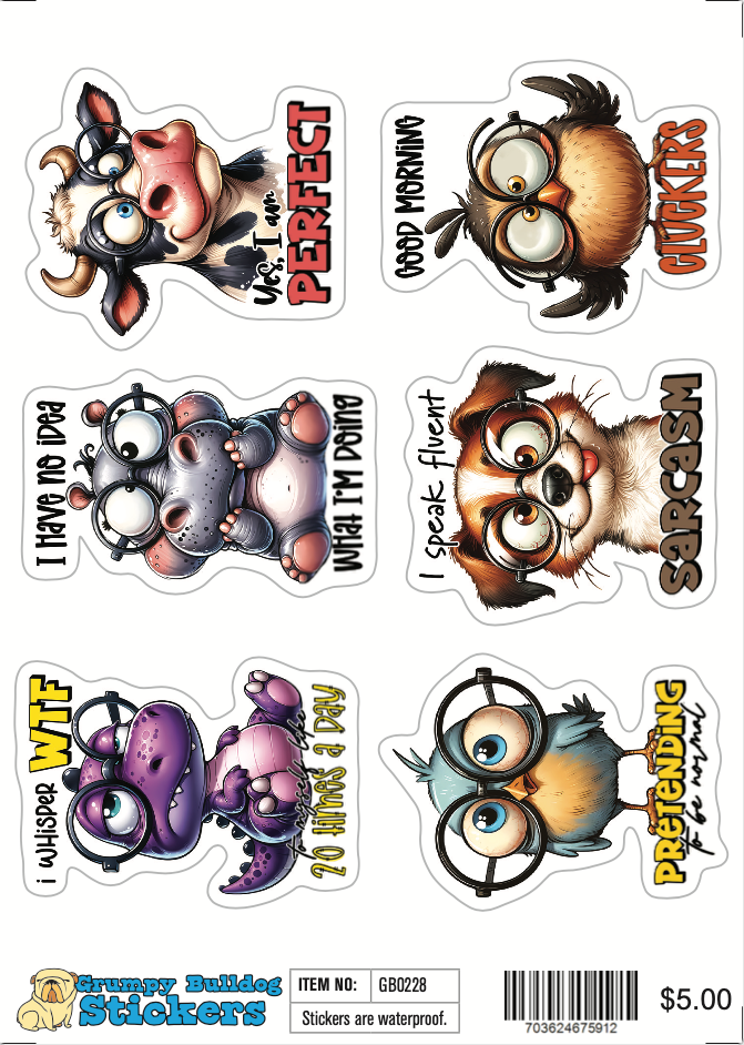 Sassy Animal Sticker Set 1 - 1