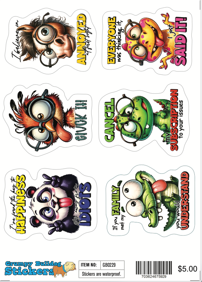 Sassy Animal Sticker Set 2 - 1