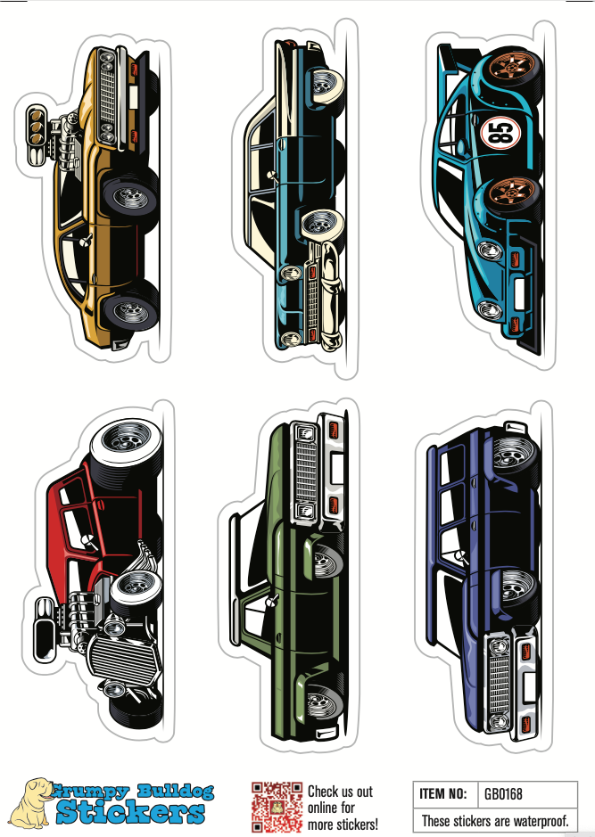 Classic Car Sticker Set