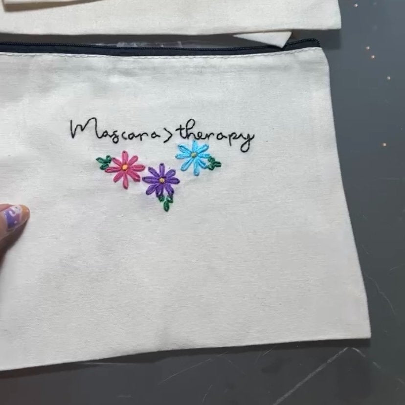 Large "Mascara > therapy" zipper pouch