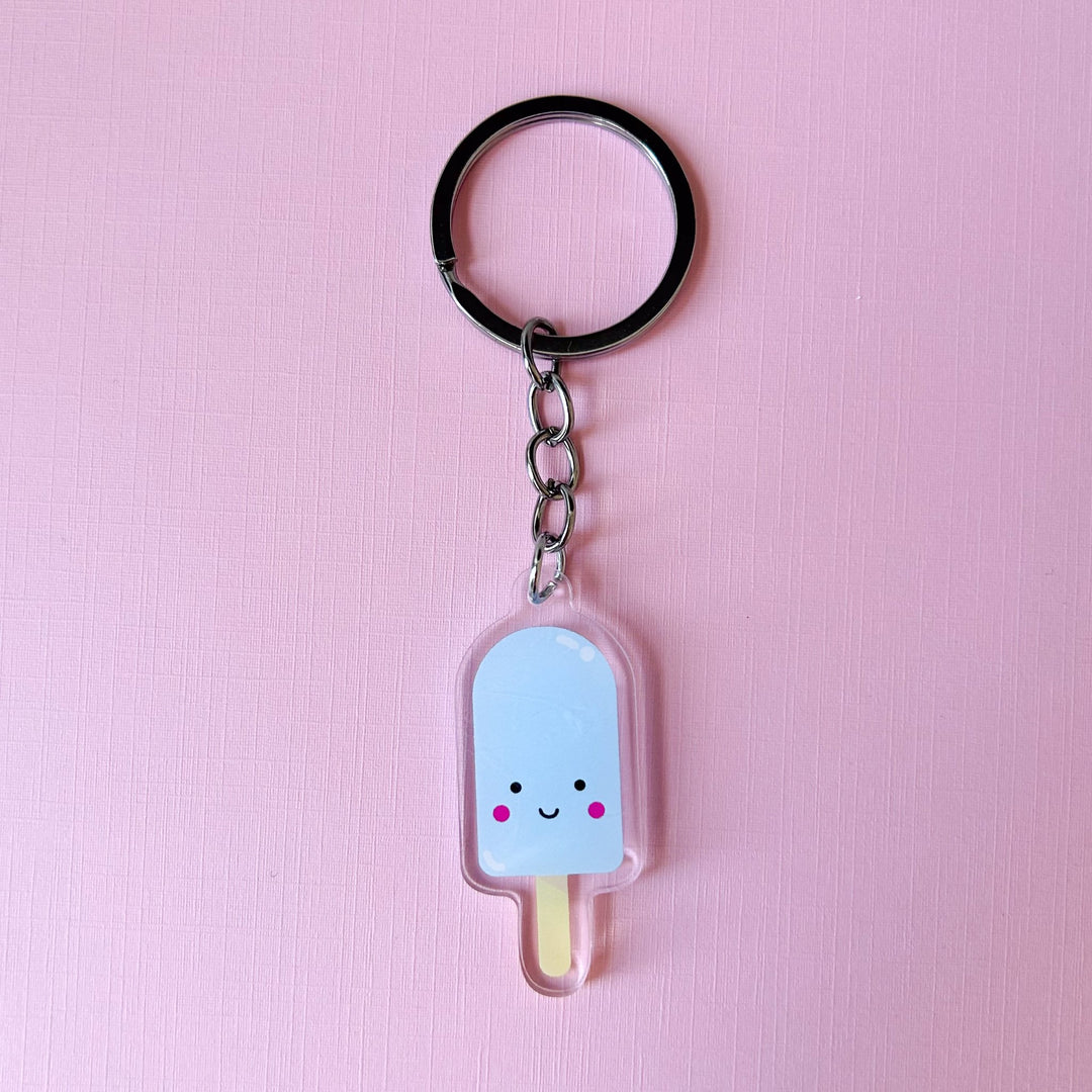 Blue Kawaii Ice Pop Keychain