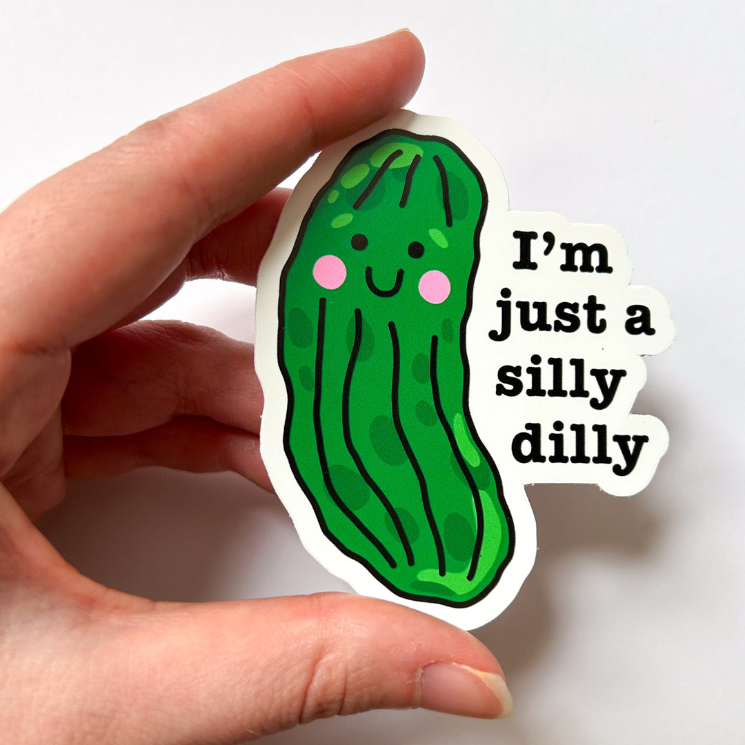 Silly Dilly Pickle Sticker Vinyl Sticker
