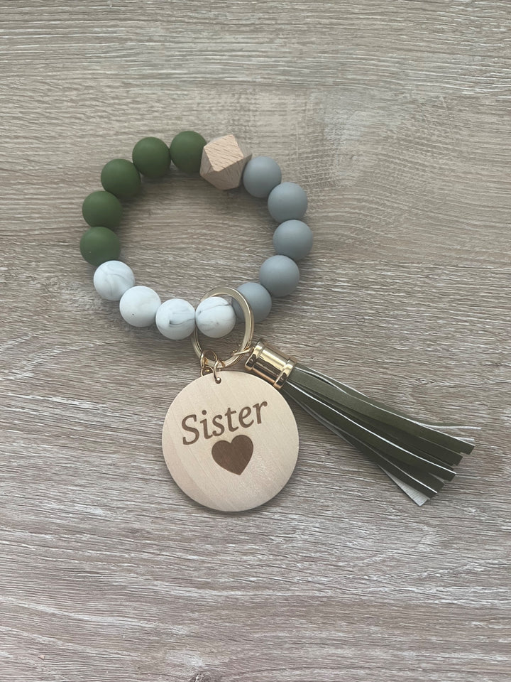 Sister Wristlet Keychain