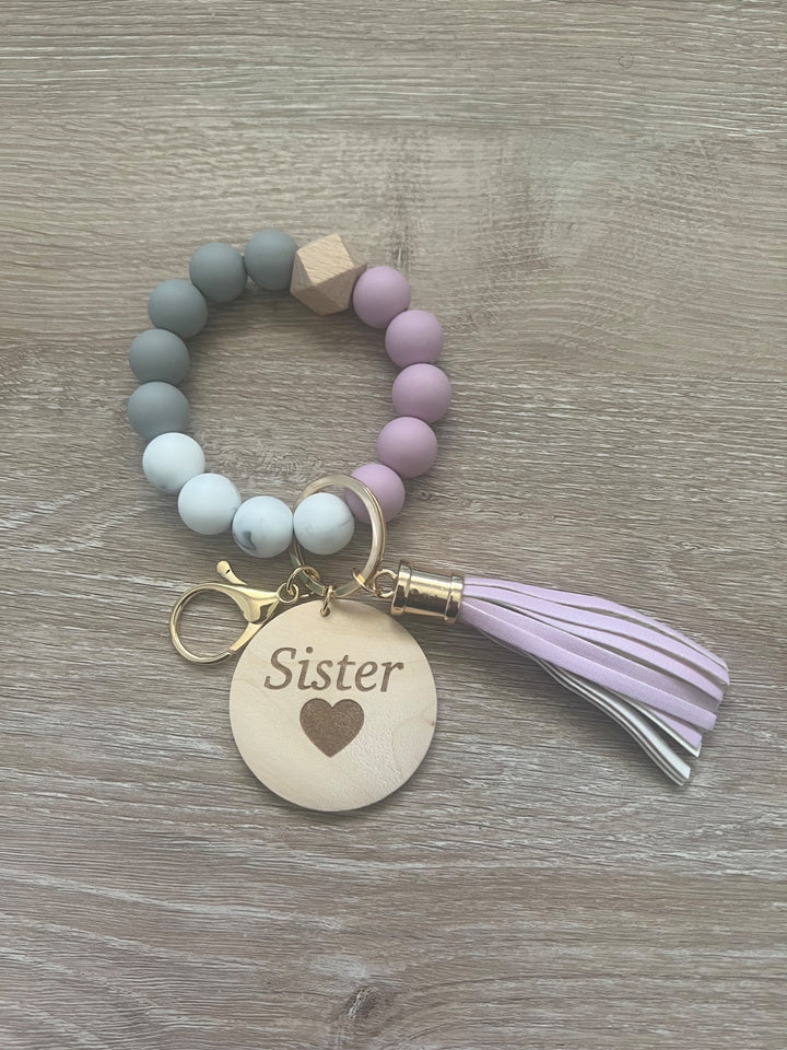 Sister Wristlet Keychain