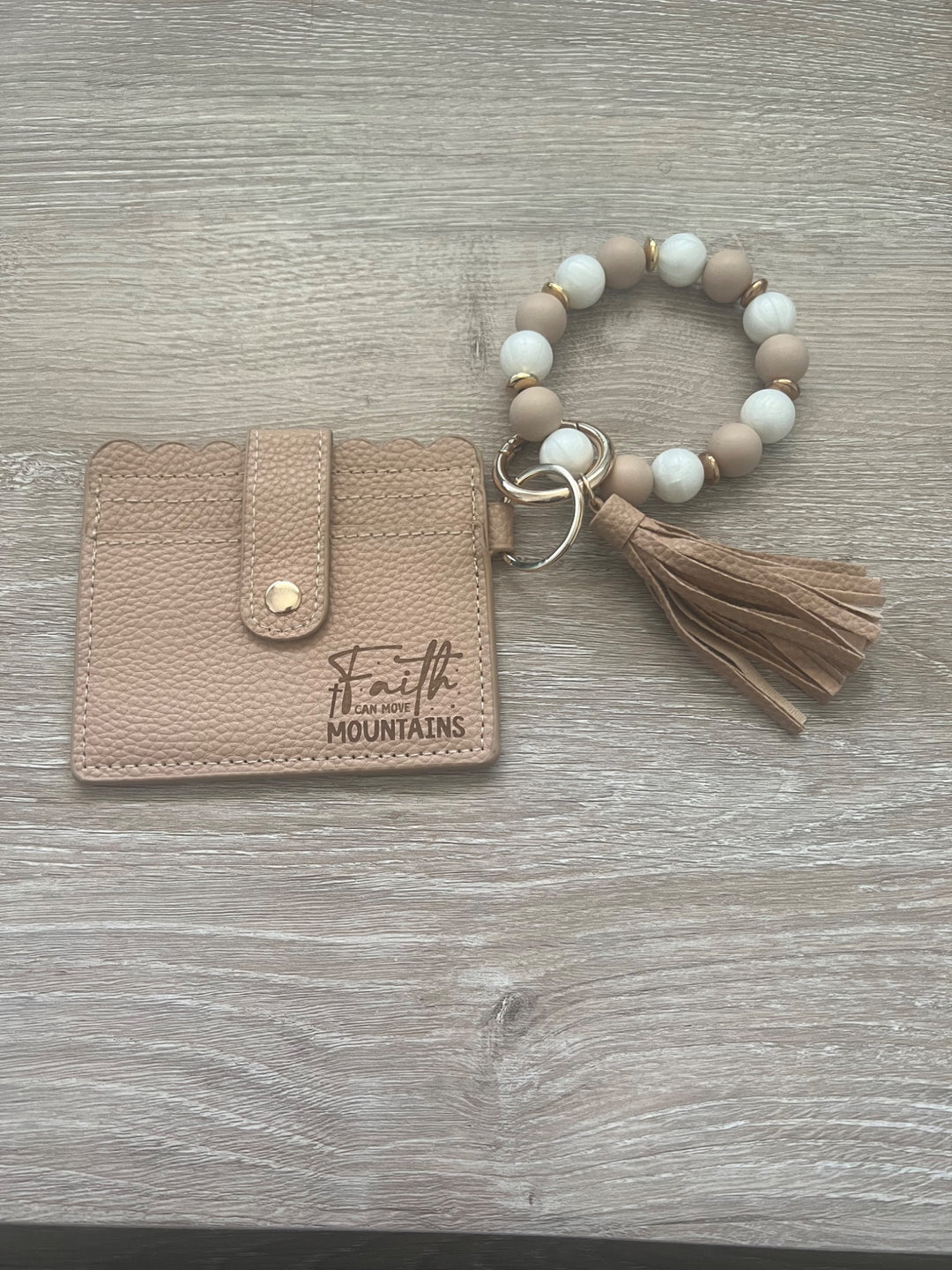 Faith Can Move Mountains Wallet Wristlet Keychain