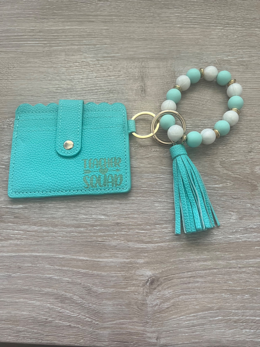 Teacher Squad Wallet Wristlet Keychain