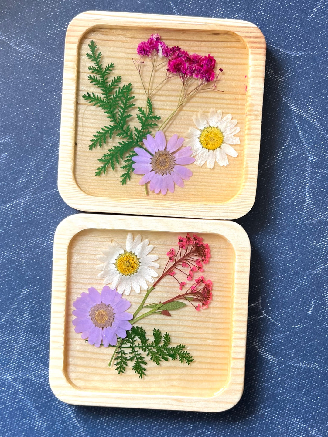 Flower Coaster (wood, set of 2)