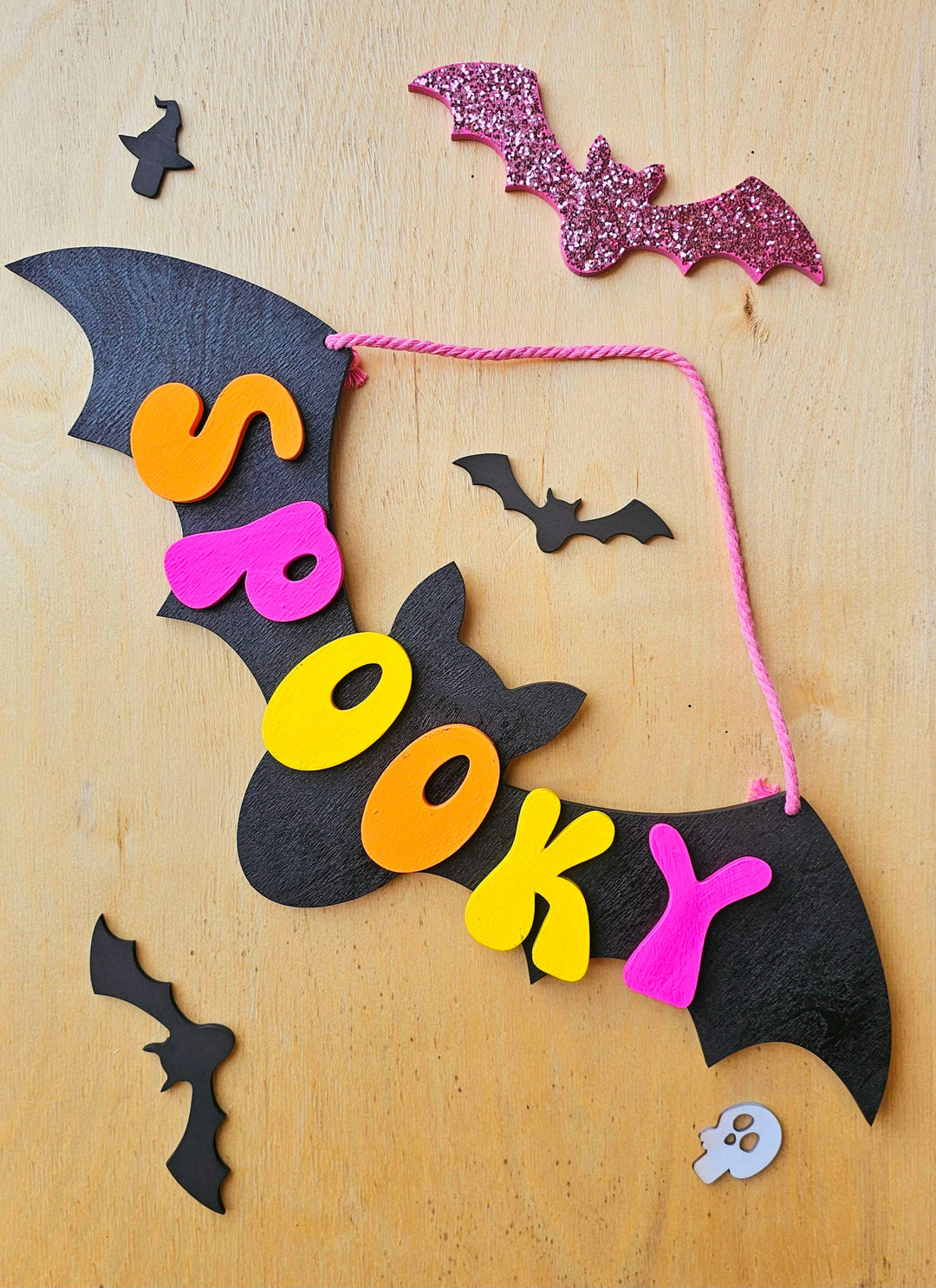 Retro Spooky Bat Sign