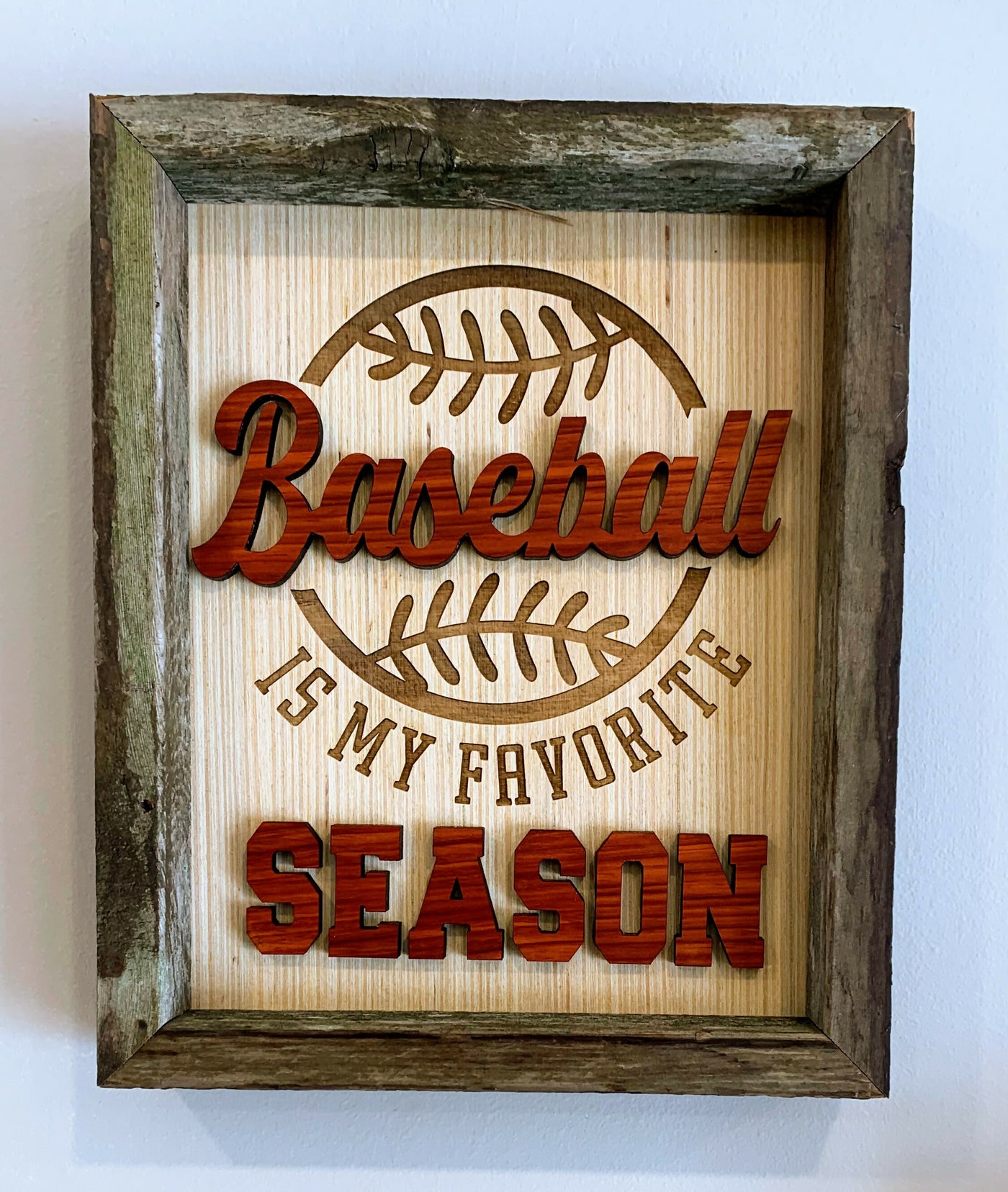 Baseball is My Favorite Season Laser Engraved Wooden Sign
