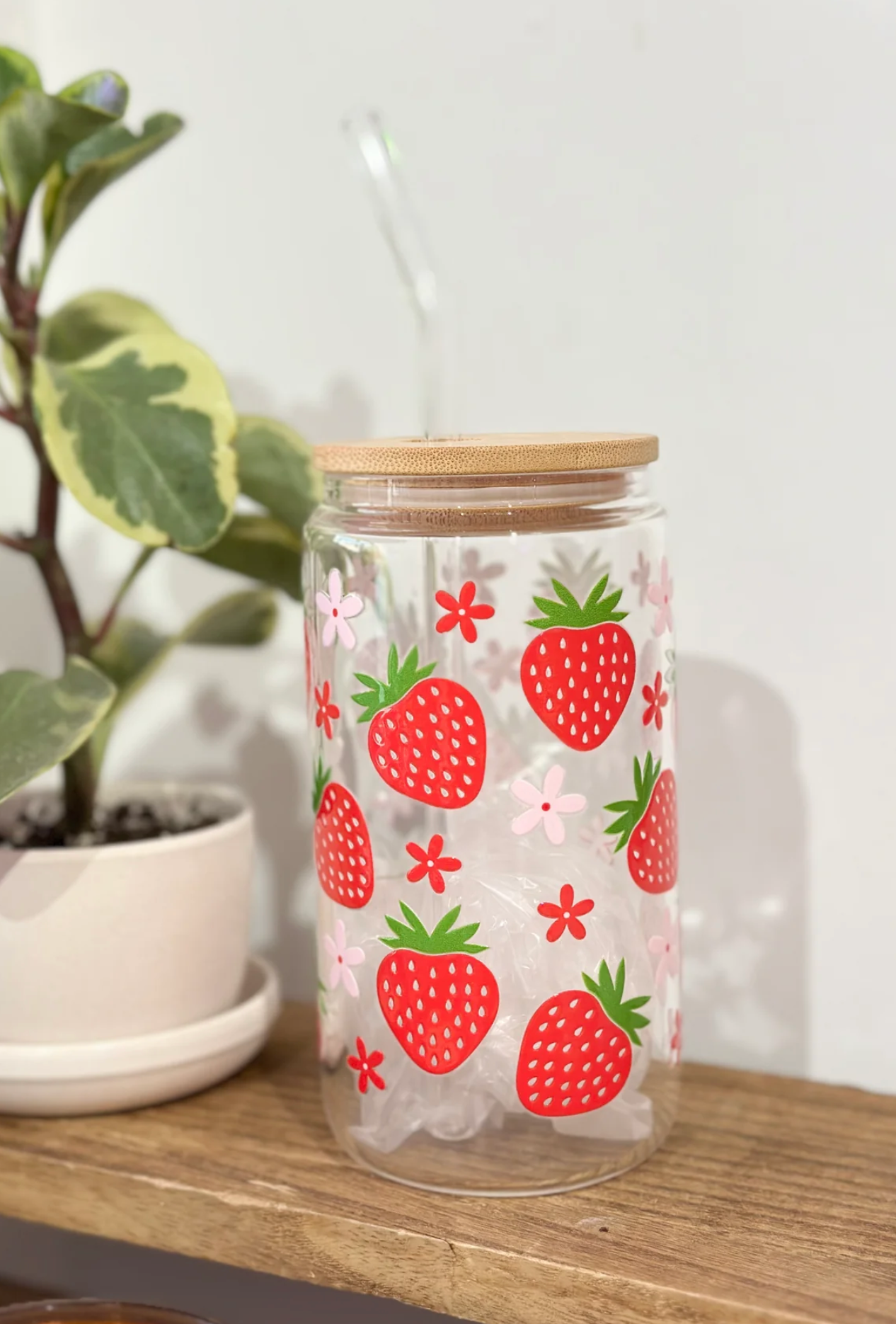 Stawberry Beer Can Glass