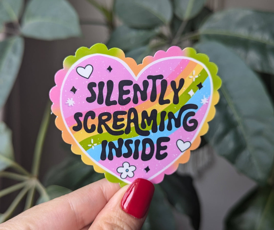 Silently Screaming Inside Vinyl Sticker