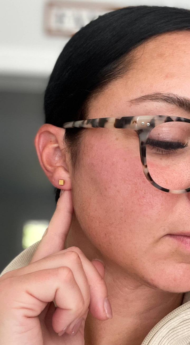 Square 14K Gold Plated Earrings