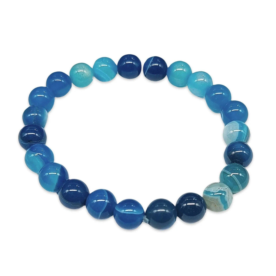 Royal Blue Agate Stripe Bracelet