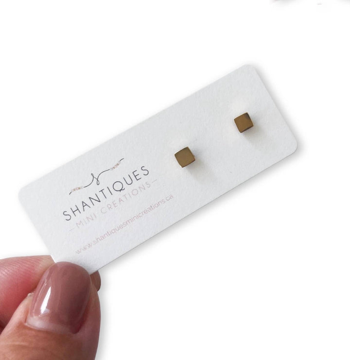 Square 14K Gold Plated Earrings