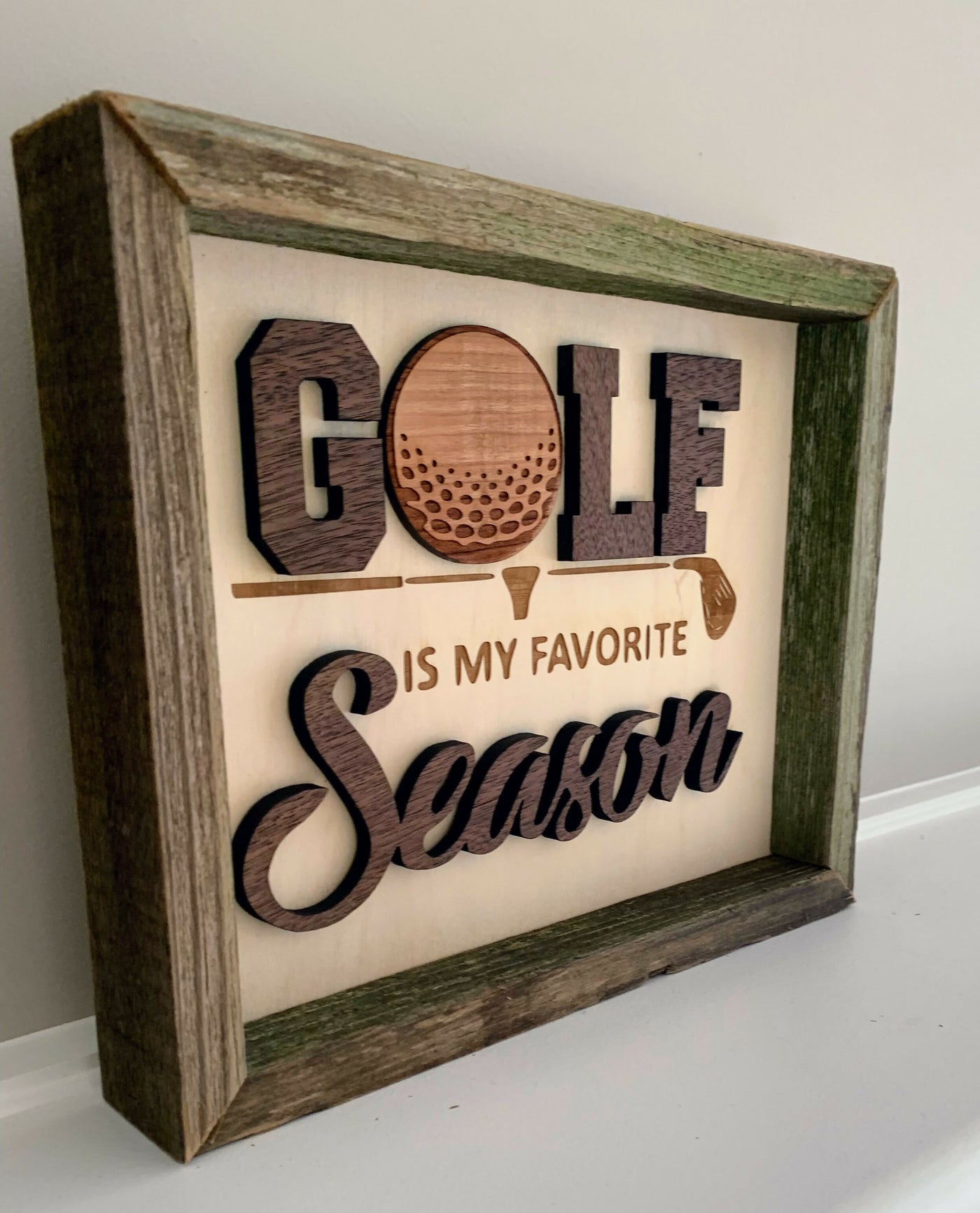 Golf is My favourite Season Laser Engraved Wooden Sign