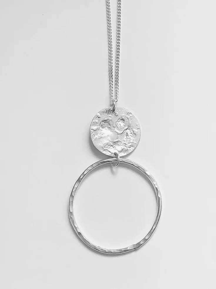 Reticulated Solid + Hollow Circle Necklace