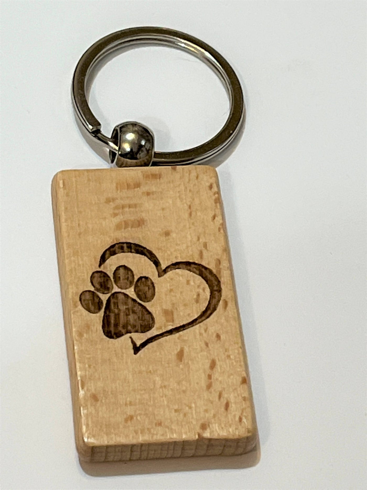 Paw Print Heart Keychain