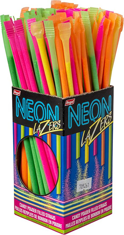 Neon Lazer Candy Powder Filled Straws