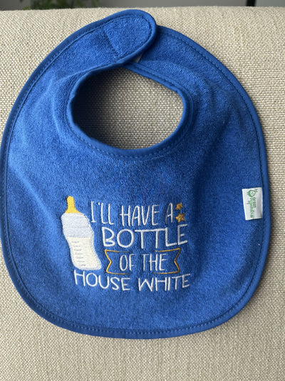 Bottle of House White Baby Bib