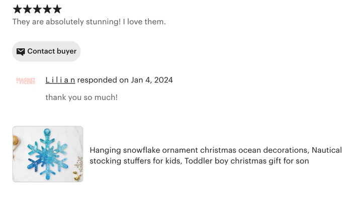 Costal Snowflake Christmas Ornaments