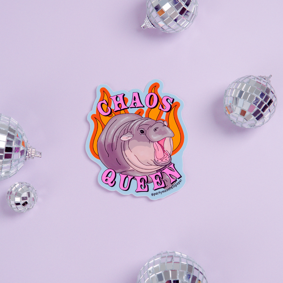 Chaos Queen Hippo Moo Deng Sticker