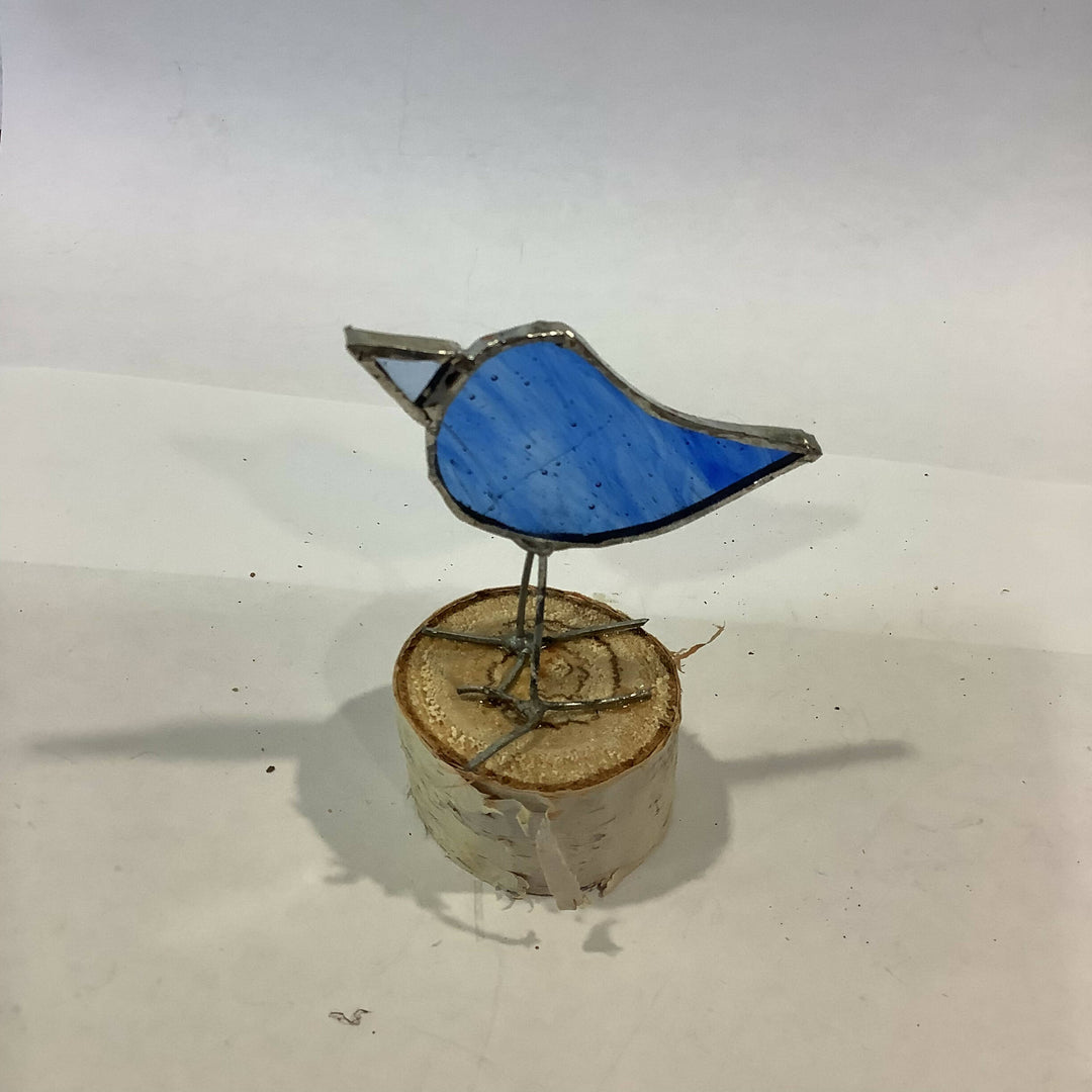 Perched Stained Glass Bird