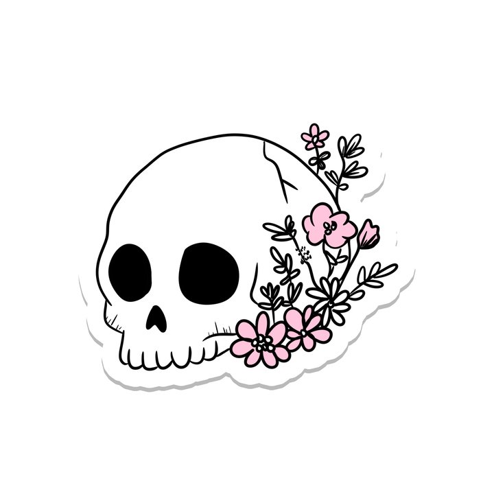 Floral Skull Sticker