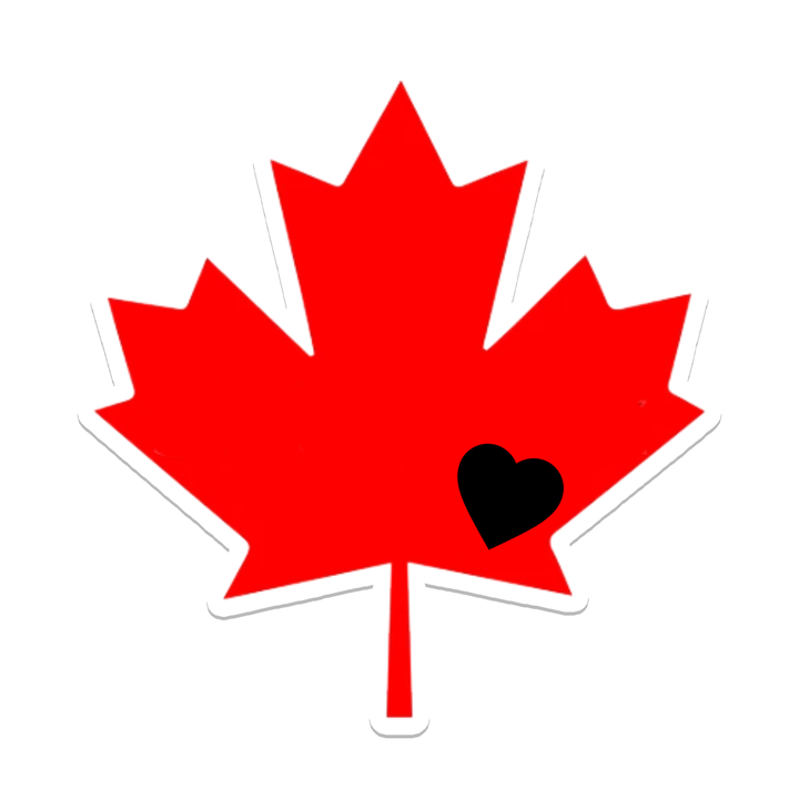 Maple Leaf Heart Sticker