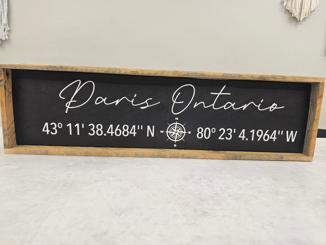 Paris Coordinates Sign