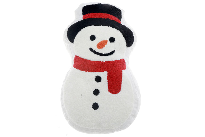 Snowman Embroidered Pillow