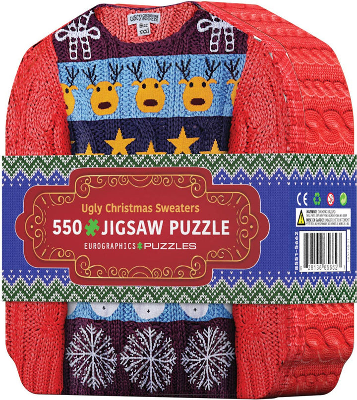 Ugly Christmas Sweaters Tin Puzzle