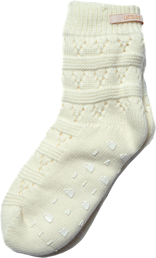 Pointelle Lounge Sock: Cream / One Size