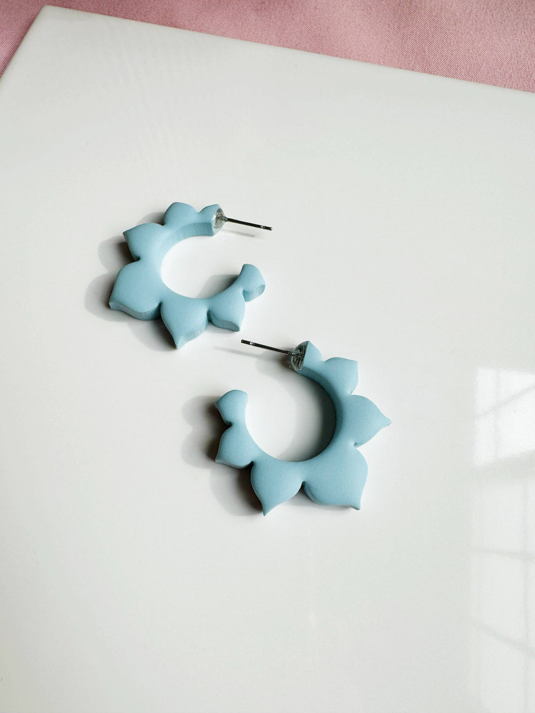 Flower Hoops Polymer Clay Earrings