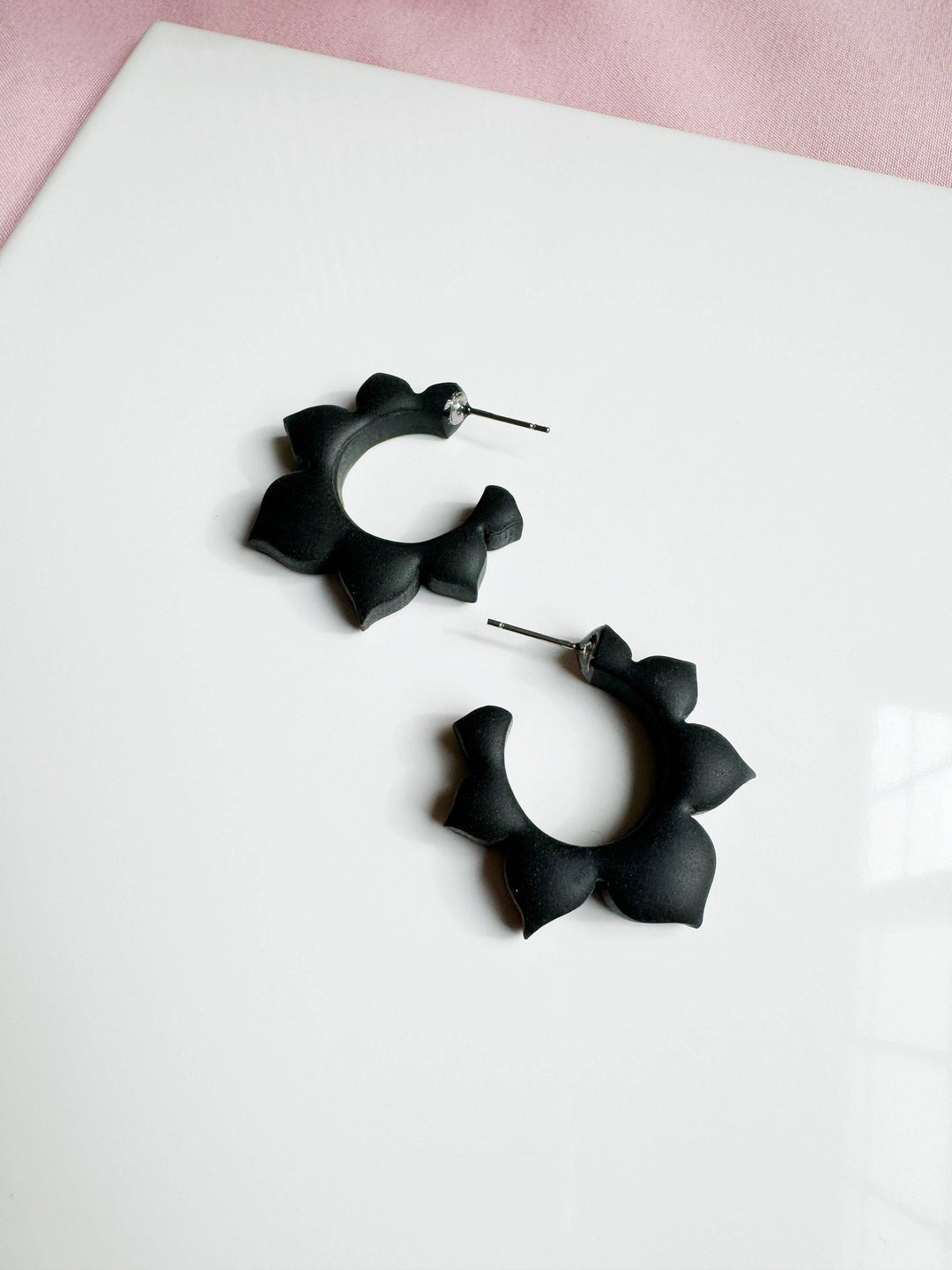 Flower Hoops Polymer Clay Earrings