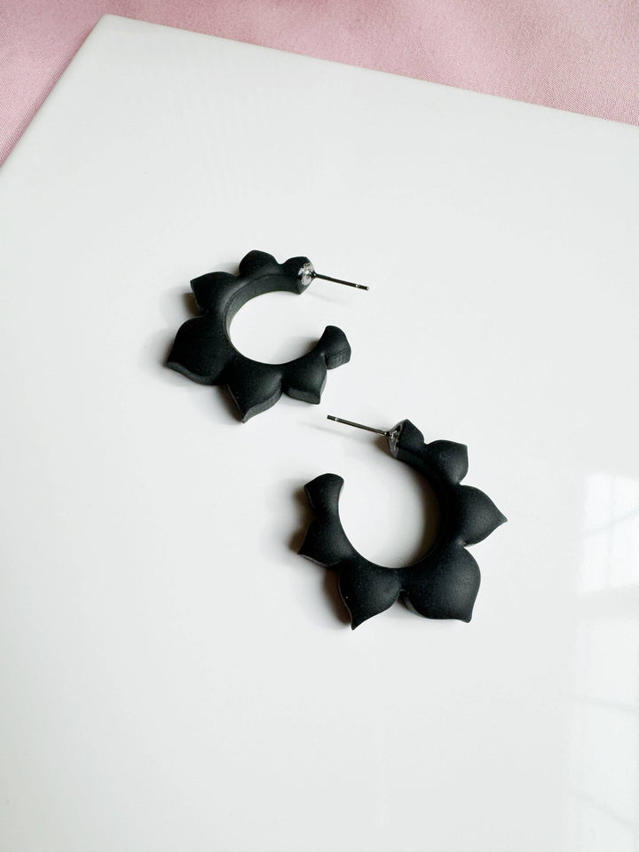 Flower Hoops Polymer Clay Earrings