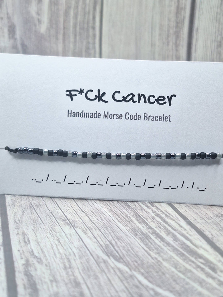 F*ck Cancer Morse Code Bracelet