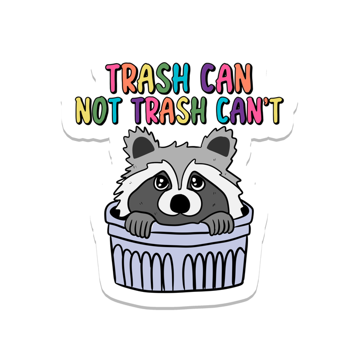 Trash Can Raccoon Sticker"