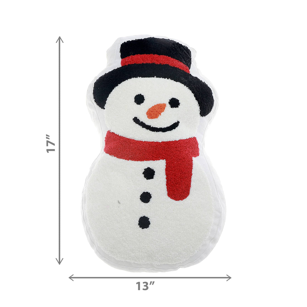 Snowman Embroidered Pillow